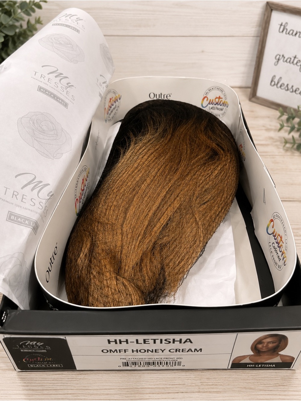 Outre HH-Letisha 100% Human Hair HD Lace Front Wig OMFF Honey Cream - Picture 6 of 13